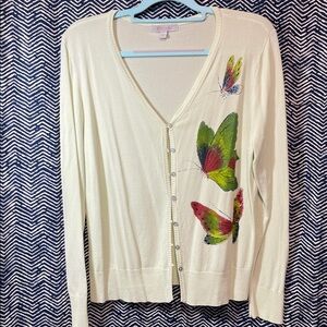 Bogari Light Green Sweater Butterfly Detail